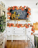 DearHouse 6ft Pumpkin Fall Maple Leaves Garland - Artificial Autumn Foliage Hanging Vine for Thanksgiving, Home, Wedding, Fireplace, Party, Christmas Decor (Orange & Brown) by CozyNest Decor