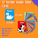 52 PCS Word Flashcards, 52 CVC Words & 52 CVCC, CCVC Words Double-Sided Cards with 2 Rings, Vocabulary Phonics Learning, Educational Tool for Preschool, Kindergarten, Toddlers by TinyTreasures Baby Boutique