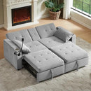 70" Queen Size Sofa Bed for Living Room – Pull-Out Sleeper Sofa Couch with Cup Holder, Phone Holder, USB Charging Port, Solid Wood Frame, Easy Assembly, Space-Saving Design for Small Apartments by CozyNest Decor