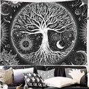 FORATER Tree of Life Tapestry Wall Hanging, Sun and Moon Aesthetic Wall Tapestry Black and White Tapestries Home Decor for Living Room Bedroom(53 x 61 Inch, Black and White) by CozyNest Decor