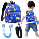 Accmor Toddler Backpack Leash with Anti Lost Wrist Link, Cute Mini Child Walking Harnesses Keep Kids Close Back Pack Rope Tether Rein for Baby Boys (Blue/Dino) by TinyTreasures Baby Boutique