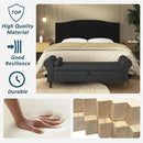 Storage Ottoman Bench for Bedroom, 63" End of Bed Bench with Rolled Arms Upholstered Ottoman Bench Fit for Bedroom, Living Room, Entryway, Linen Dark Gray by CozyNest Decor