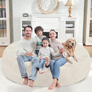 7FT Bean Bag Chair, Large Bean Bag Chairs with Memory Foam Filled, Fluffy Beanbag Sofa with Dutch Velvet Cover, Round BeanBag Chairs for Living Room, Playroom - Beige by TinyTreasures Baby Boutique