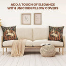 Charlotte Home Furnishings Couch Pillow Covers 16X16 in, Unicorn Decorative Throw Pillow Covers, Belgian Square Tapestry Cushion Case, Living Room Bed Sofa Home Decor, Soft Cotton Jacquard Woven by CozyNest Decor