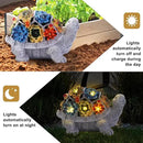 Solar Garden Statues Turtle with Succulent and 6 LED Lights, 9.1" L x 5.7" W x 6.7" H Outdoor Solar Decor, Turtle Garden Figurines for Lawn, Balcony, Yard Decoration, Gifts for Mom Wife by GreenHaven Gardens