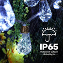 Solar Outdoor String Lights, 2 Pack 20Ft Vintage Rope Hemp Solar Patio Lights, Waterproof White Solar Powered String Lights With 8 Modes 16 Shatterproof Bulbs for Garden Stairs Balcony Café Bistro by GreenHaven Gardens