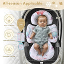 Infant Car Seat Insert, 2-in-1 Head & Body Carseat Support for Baby Newborn Toddler with Strap Covers, Reversible Ultra-Soft Cushion for Baby Carseat, Stroller, Swing & Bouncer by TinyTreasures Baby Boutique