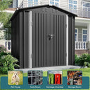 Gizoon Outdoor Storage Shed 6 x 4 FT, Galvanized Metal Garden Shed with Double Lockable Doors, Outdoor Storage Clearance for Backyard Patio Lawn-Dark Grey by GreenHaven Gardens