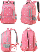 BLUEFAIRY Lightweight Water Resistant Backpack for Girls, Pink, 5-9 Years, Laptop Compartment, Adjustable Shoulder Straps, Breathable Mesh by TinyTreasures Baby Boutique