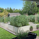 Vego garden 32" Extra Tall Raised Garden Bed Kits, 10 in 1 Modular Raised Planter Box for Vegetables Flowers Fruits Oval Metal Raised Garden Bed- Pearl White by CozyNest Decor