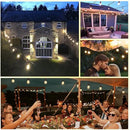 48FT Outdoor String Lights LED Heavy-Duty Waterproof Patio Lights with 16 Shatterproof Plastic 2200K Warm White Bulbs for Patio Gazebo Pergola Cafe Market Bistro by CozyNest Decor