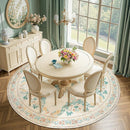 jinchan Round Rug 7ft Area Rugs,Vintage Floral Distressed Design Machine Washable Soft Non-Slip Low-Pile Ultra-Thin Circle Rug for Living Room Dining Room Bedroom Home Office (7' Round,Apricot Multi) by TinyTreasures Baby Boutique