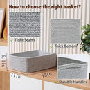 Large Shallow Organizing Baskets 15x11x5.1 Inches - Rope Woven Storage Bins for Bathroom, Shelves, Cube Closet, Mixed Grey 2 Packs by CozyNest Decor
