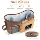 Accmor Universal Stroller Organizer with Insulated Cup Holder, Stroller Caddy Bag Accessories, Stroller Cup Holder Organizer for Uppababy Baby Jogger Britax Stroller, Brown by TinyTreasures Baby Boutique