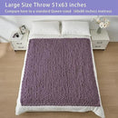 Bigacogo Chunky Knit Throw Blanket for Couch, 51x63 inches, 100% Hand Knitted with Thick Jumbo Chenille Yarn, Cozy Soft Large Rope Knot Cable Crochet Blankets for Sofa Bed Living Room, Winter Grape by CozyNest Decor