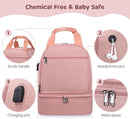 Pump Bag, Breast Pump Carrying Bags with Ice Pack & Waterproof Mat, Breast Pump Bag Compatible with Spectra S1 S2, Pumping Bags Milk Bottle Cooler for Work Travel Camping, Pink by TinyTreasures Baby Boutique