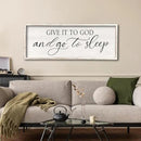 comurdyo Give It To God And Go to Sleep Sign 40''×15'' Master Bedroom Above Bed Wall Decor Wood Framed Couple Large Farmhouse Guest Room Rustic Simple Over Bedside Wall Art Hanging Decor (White) by CozyNest Decor