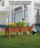 72x26x31 Inch Raised Garden Bed with Legs, 13.7In Depth Wooden Planter Box for Outdoor Growing Vegetables and Herbs, Elevated Garden Bed with Hooks for Backyard, Patio, Balcony by CozyNest Decor
