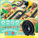 Kids 3x5 Ft Construction Site Play Rug, Baby Play Mat, Tufted Wool & Rubber, Non-Slip, Stain & Fade Resistant, Machine Washable, Rustic Cartoon Construction Site Pattern by CozyNest Decor
