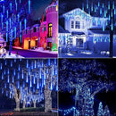 Meteor Shower Lights 20 Tubes 16 Inch 720 LED Solar Christmas Lights Outdoor Waterproof, Snow Cascading String Lights for Outside Christmas Halloween House Tree Decoration, Blue by GreenHaven Gardens