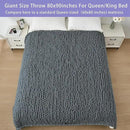 Bigacogo Chunky Knit Throw Blanket for Couch, 80x90 inches, 100% Hand Knitted with Thick Jumbo Chenille Yarn, Cozy Soft Large Rope Knot Cable Crochet Blankets for Sofa Bed Living Room, Iron Gray by CozyNest Decor
