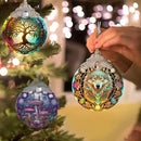 Stained Glass Suncatcher Hanging Ornament, Wolf Decor for Home, Christmas Ornament by GreenHaven Gardens