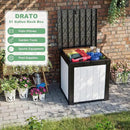 DRATO 50 Gallon Deck Box, Outdoor Storage Box for Patio Cushion, Sports Equipment, Garden Tools, Waterproof Patio Storage box, Lockable (Black and White) by CozyNest Decor