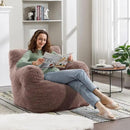 Recaceik Bean Bag Chairs, Tufted Soft Stuffed Bean Bag Chair with Filler, Fluffy Lazy Sofa Chair Lounger, Comfy Giant Bean Bag Chair for Bedroom, Living Room, Brown by CozyNest Decor