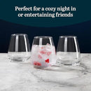 Libbey Stackable Stemless Wine Glasses Set of 6, Tapered Bulb Shaped All Purpose Wine Glass Set, Dishwasher Safe Glass Wine Glasses, Cocktail by CozyNest Decor
