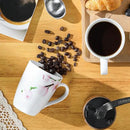 VEWEET Coffee Mugs Set of 6, 11 OZ Coffee Cups Set with Handle, Floral Mug Sets Ceramic Cup Set for Kitchen, Microwave & Dishwasher Safe, Series ANNIE by CozyNest Decor