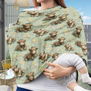 Binienty Highland Cow Baby Car Seat Cover for Boys Girls,Boho Floral Infant Carseat Cover Multi Use Baby Nursing Cover, Shopping Cart/High Chair/Stroller Cover by TinyTreasures Baby Boutique