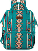 Wrangler Diaper Bag Backpack Aztec Travel Backpack Purses Western Multi-Function Baby Bags for Mom with Waterproof Insulated Pockets by TinyTreasures Baby Boutique