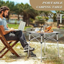 Athena Collection Foldable Camping Table, 28" Small Aluminum Outdoor Folding Camp Table with Roll Up Tabletop and Carry Bag, Lightweight and Portable for Outdoor Camping Picnic Grilling, Silver by GreenHaven Gardens
