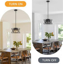 3-Lights Black Pendant Light Vintage Geometric Chandelier Light Fixture Adjustable Metal Lighting Fixtures for Kitchen Room Dining Room Foyer by CozyNest Decor
