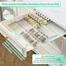AMBIRD Spice Drawer Organizer, 4 Tier-2 Set Clear Spice Rack Tray Expandable From 11'' to 22'', Seasoning Organizer with non-slip tape for Kitchen, Cabinet, Drawers, Countertop(JARS NOT INCLUDED) by CozyNest Decor