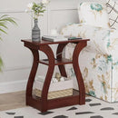 End Tables Living Room, Cherry End Table with Charging Station, Nightstand for Bedroom, 3 Tier End Table with Storage Shelf for Living Room(Cherry) by CozyNest Decor