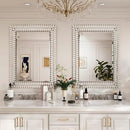 Kelly Miller 30"x40" Jeweled Bathroom Wall Mirror, Large Rectangle Mirror Decorative Mirror Luxury Vanity Mirror with Diamonds for Master Bath Half Bath Living Room Bedroom Fireplace Mantle Entryway