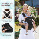 Momcozy Baby Carrier with Hip Seat, 2-in-1 Forward-Facing Carry for Active Babies, Detachable Hands-Free Infant Carrier up to 44lbs, All Seasons Toddler Carrier Fits Waist Sizes up to 45 Inches, Black by TinyTreasures Baby Boutique