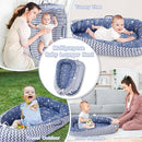 Baby Lounger - Infant Lounger for Newborn 0-24 Months, Breathable & Soft Baby Lounger Cover, Portable Infant Lounger for Home and Travel, Babies Essentials Gifts - Blue by TinyTreasures Baby Boutique