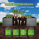 GARDMAX 8x4x2FT Galvanized Raised Garden Bed Kit, Metal Planter Boxes Outdoor with Easy Assembly, Large Garden Bed for Vegetables, Fruits, Flower, Herbs Rectangle Silver by CozyNest Decor