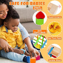 Montessori Toys for 1+ Year Old, Wooden Sorter Cube with 8pcs Rattling Shapes, Developmental Learning Toy Gifts for Baby Toddler Boys Girls, Gift Packaging by TinyTreasures Baby Boutique