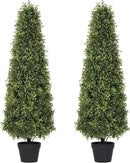 4ft Artificial Boxwood Topiary Trees (Set of 2) - UV Resistant Faux Plants Outdoor, Realistic 48in Fake Potted Bushes and Shrubs for Front Porch, Planter, Patio - Low Maintenance & Evergreen by GreenHaven Gardens