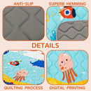 Baby Play Mat - Thicken 50x50 Inch Soft Foam Crawling Mat for Playpen & Floor, Non-Slip Waterproof Playmats for Infants & Toddlers, Portable Foldable & Machine Washable, Ocean World by TinyTreasures Baby Boutique