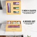 SpaceAid Bag Storage Organizer for Kitchen Drawer, Bamboo Organizer, Compatible with Gallon, Quart, Sandwich and Snack Variety Size Bag (4 Pack) by CozyNest Decor