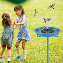Metal Bird Bath for Outside, 36.2" Height Birdbath Bowl Standing Bird Feeders for Outdoors with 4 Prongs Base Stake, Freestanding Birdfeeders for Garden Yard Lawn Decor (Retro Blue) by GreenHaven Gardens