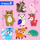KRAFUN Easy Sewing Kit for Beginner Kids Arts & Crafts, 8 DIY Projects of Stuffed Dolls of Woodland Animals, Bear, Bunny, Fox, Owl, Instructions & Felt, Gift for Girls, Boys, Learn to Sew by TinyTreasures Baby Boutique