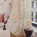 Sutuo Home Boho Curtain Semi-Blackout Yellow Florals Print Cotton Linen Fabric, Handmade Tassels Rod Pocket Bohemian Farmhouse Country Window Drapes for Living Bedroom, 59" W x 84" L, 1 Panel by CozyNest Decor