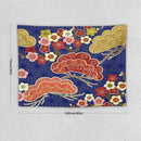 HZOHNAGO Japanese Tapestry Art Abstract Colorful Cherry Blossom Blue Background Pattern Printed Wall Tapestry Painting Wall Hanging for Bedroom Living Room Dorm 40" W x 30" H by CozyNest Decor