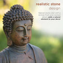 Alpine Corporation 15" Tall Indoor/Outdoor Meditating Buddha Statuary Décor by GreenHaven Gardens