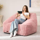HABUTWAY Bean Bag Chair, Giant Bean Bag Chairs for Adults and Kids, Bean Bag Sofa, Lazy Floor Sofa, Faux Fur Beanbag Chair with Armrests for Living Room Bedroom (Pink) by CozyNest Decor